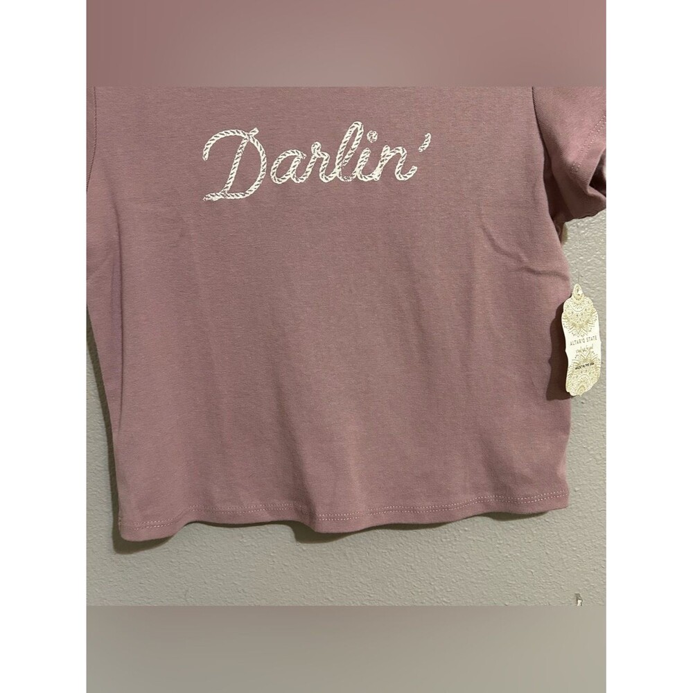 NEW Altar’d State Darlin’ Cotton Cropped Short Sleeve T Shirt Women’s Size XL - Picture 3 of 9